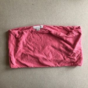 TopShop Ribbed Bandeau in Baby Pink NWOT